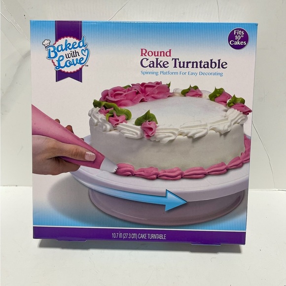 Other - Round Cake Turntable - Pink and White